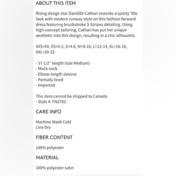 ADIDAS ORIGINALS DaniÃ«lle Cathari Dress - Picture 8 of 8